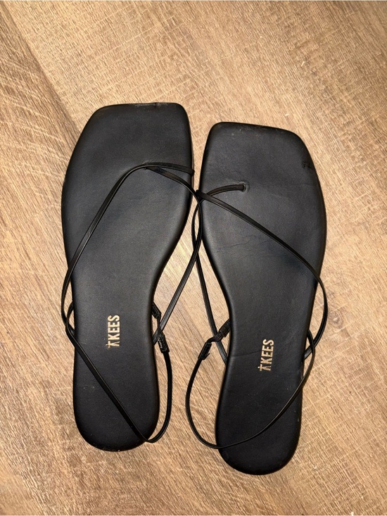 TKEES Shoes - TKEES Black Thin-Strap Square-Toe Sandals